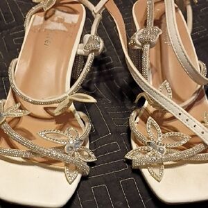 Forever Link White Rhinestone Sandals